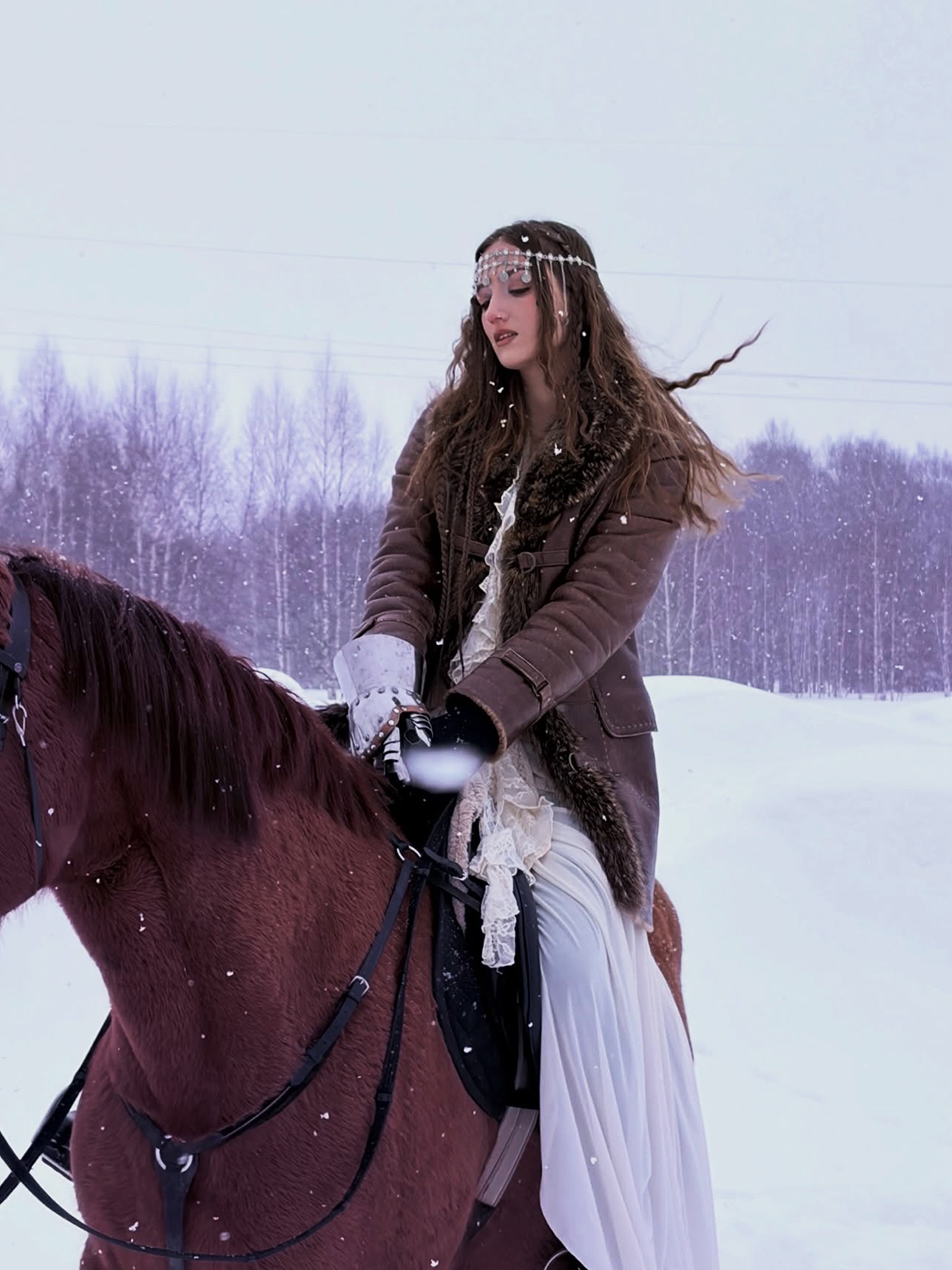 Defne in a winter photograph